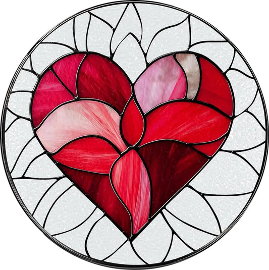 Valentine Heart Art Metal Sign – Retro Round Aluminum Wall Decor, 8x8 Inch Floral Vintage Tin Sign for Birthday for Women, Men, Wife, Aunt, and Mom（2D Printed Flat ）