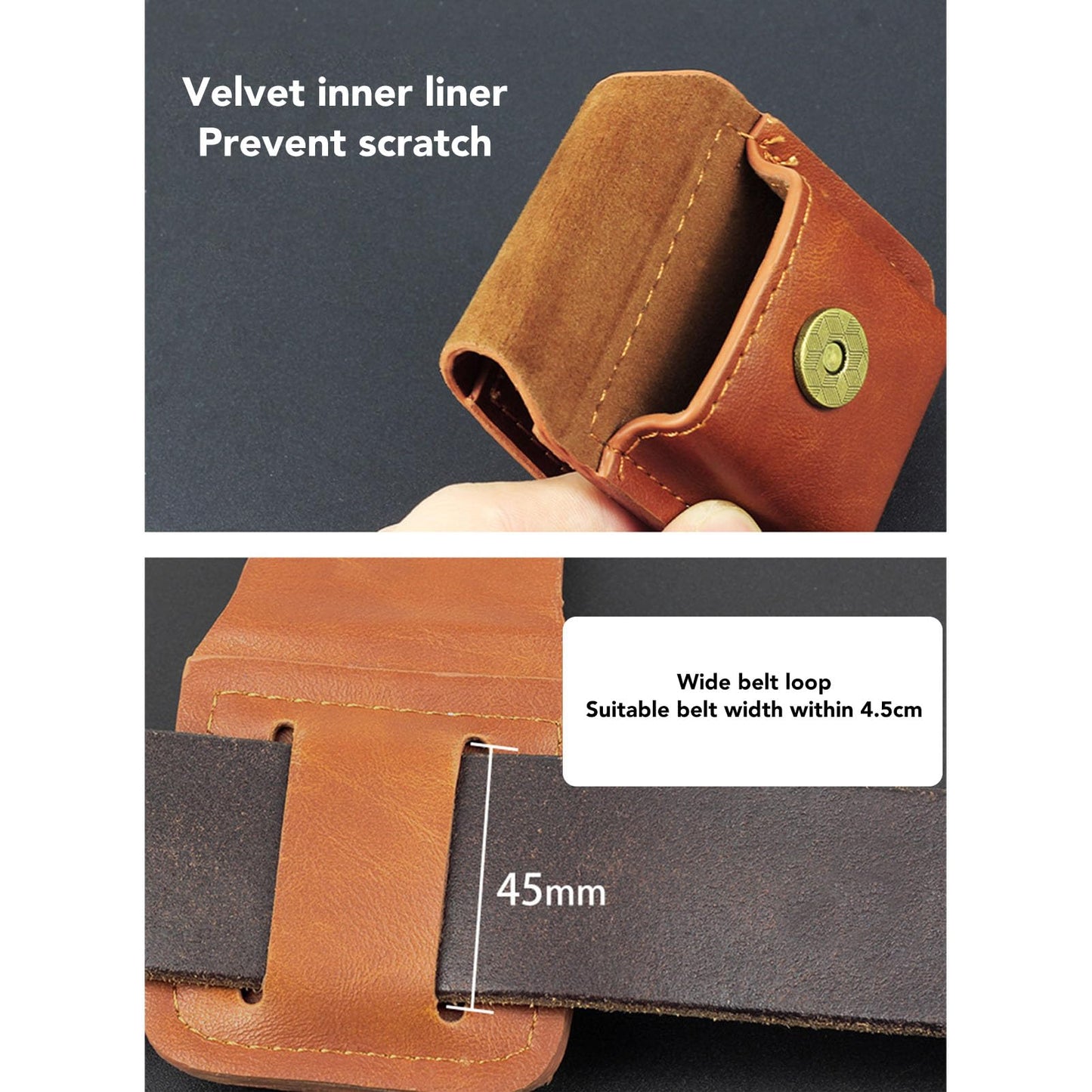 Akozon Lighter Pouch Holder Waist Case Magnetic Buckle for Outdoor Travel PU Anti Scratch Soft Lining Belt Loop (Akozon05m67ipcrf-11)