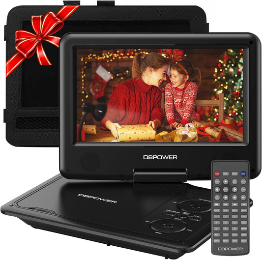 DBPOWER 11.5" 5-Hour 9" 1.8 Portable DVD Player, Built-in Rechargeable Battery, Swivel Screen, Support CD/DVD/SD