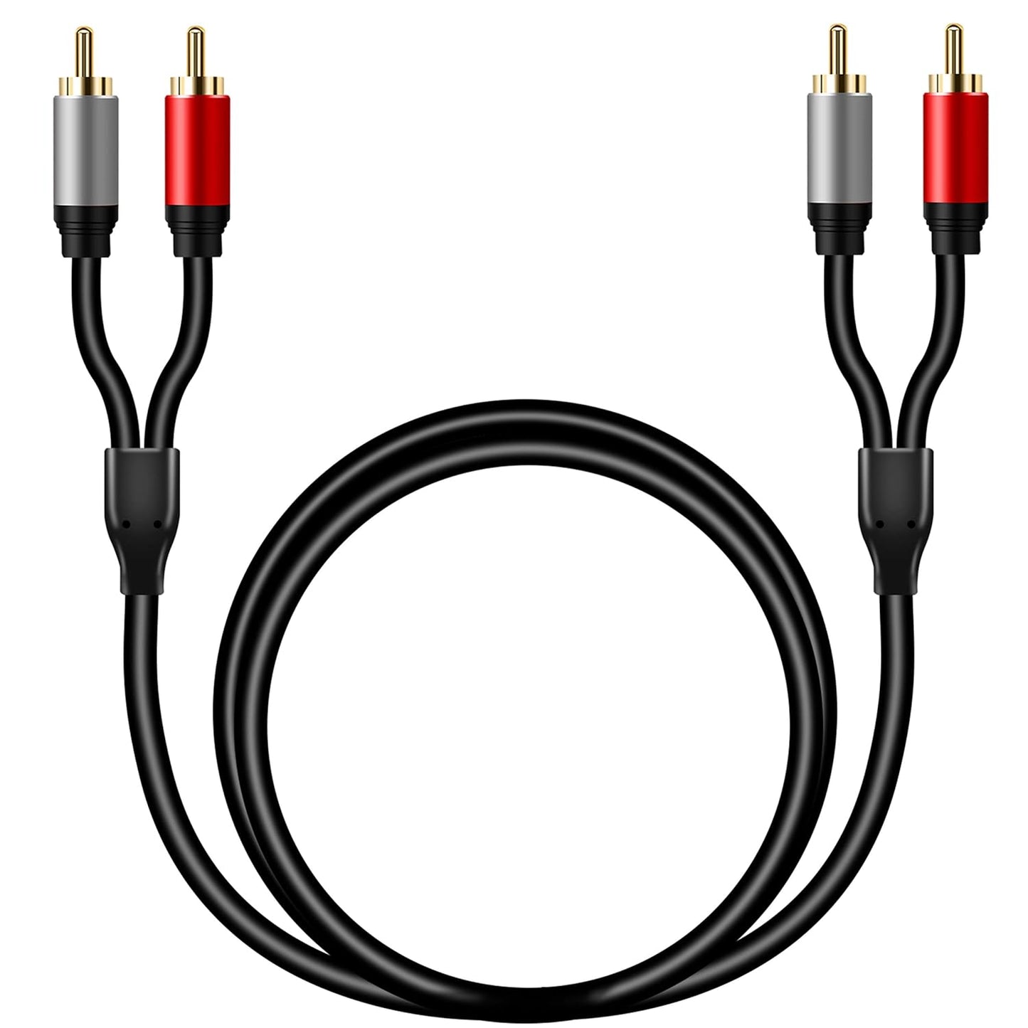 2RCA 2RCA 40Ft, 2 2 (40Ft/12M) Tan QY to Cable Gold-Plated RCA Male to RCA Male Stereo Audio Cable for Home Theater