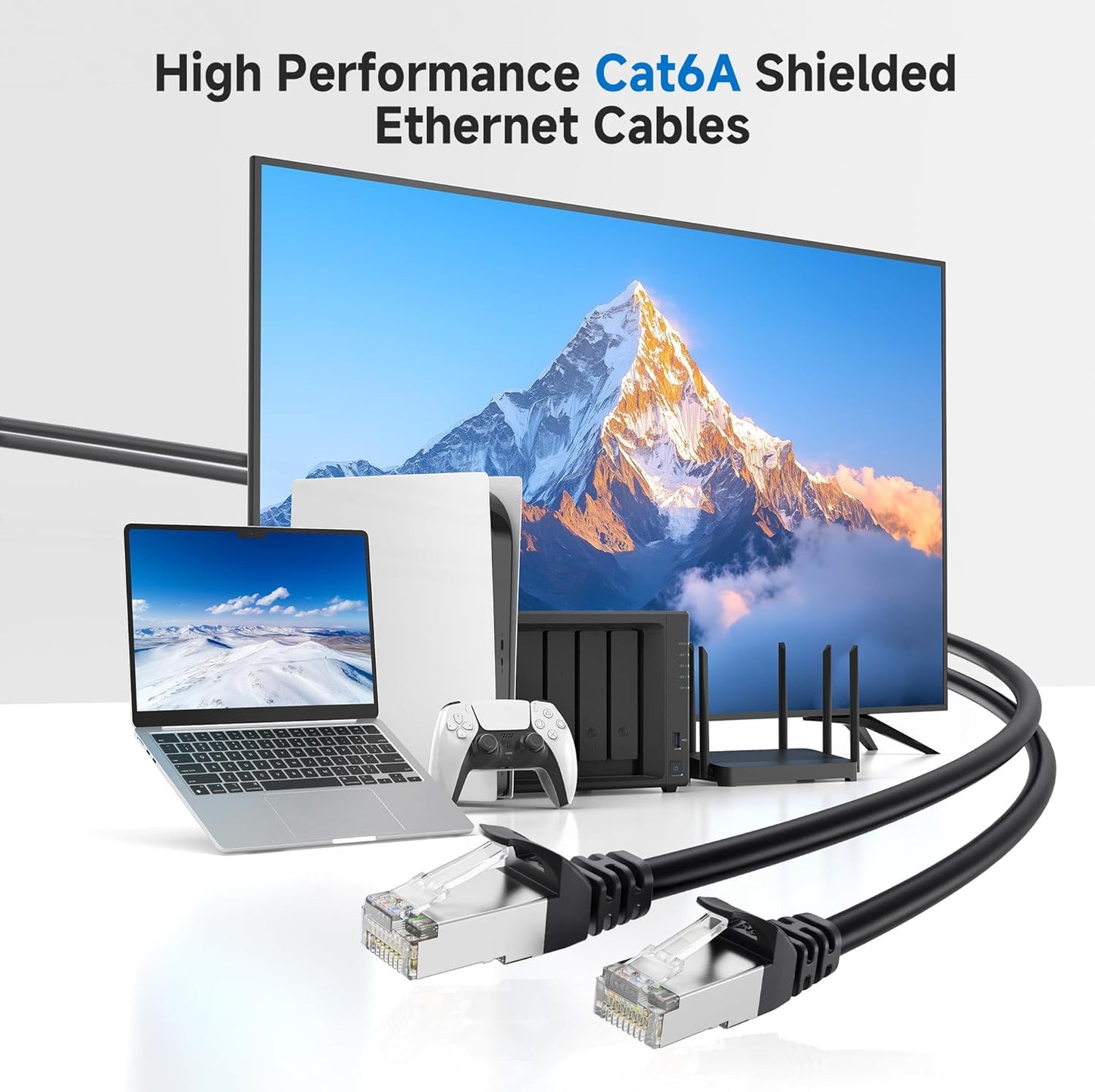 10Gbps 10-Pack 6A 7ft, 6A Cat6A Cable Matters Snagless Shielded Cat Ethernet Cable - Cat Cable, Cord, Ethernet Cord