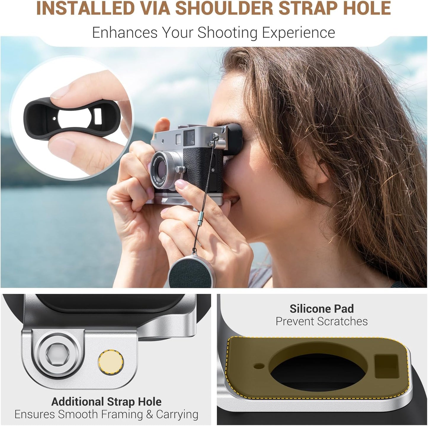 Extended X Half Eyecup Eyepiece, Soft Silicon Viewfinder Eye Cup Eyeshade Cover Protector for Fujifilm Fuji X Half