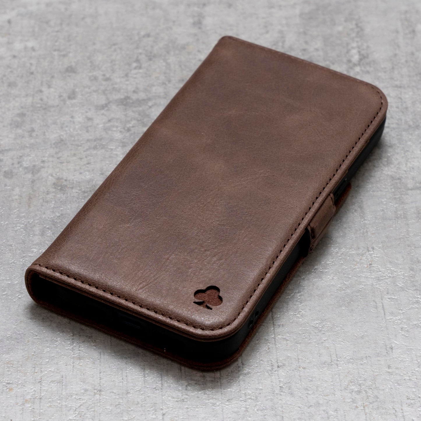 Porter Riley - Leather Case for Samsung Galaxy S23. Premium Genuine Leather Stand Case/Wallet/Cover (Chocolate Brown)