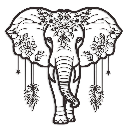 Rajukit Metal Elephant Decor – Aesthetically Pleasing African Elephant Wall Art and Bathroom Decor – Durable Animal Head Wall Décor for Home & Kitchen