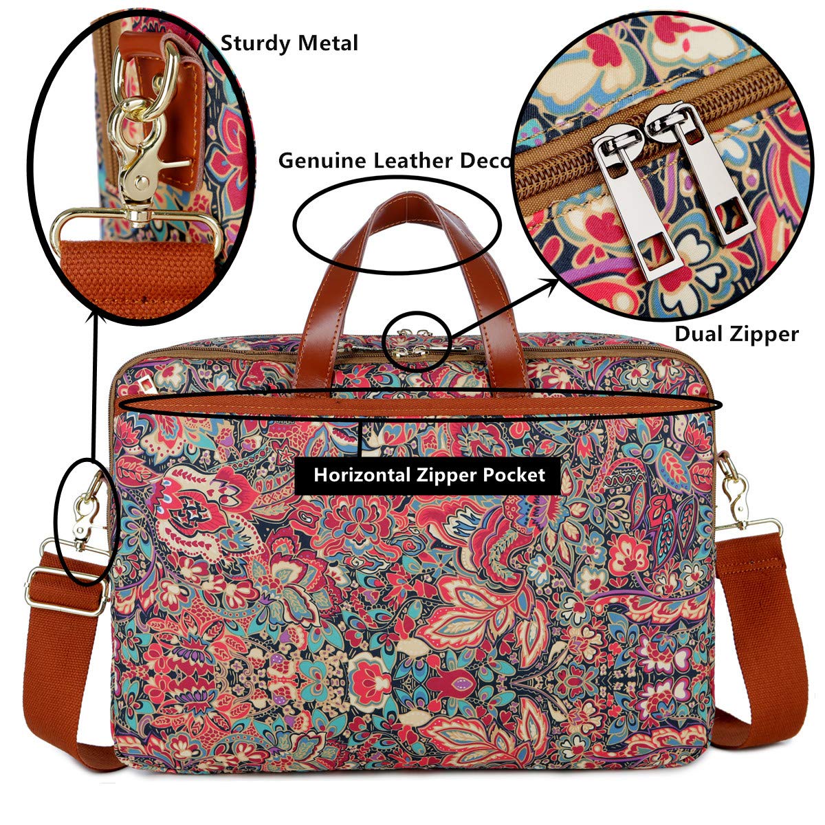 Baosha Multicoloured 17inch Laptop Computer Bag Messenger Bag Briefcase for Women BC-07 (HS)