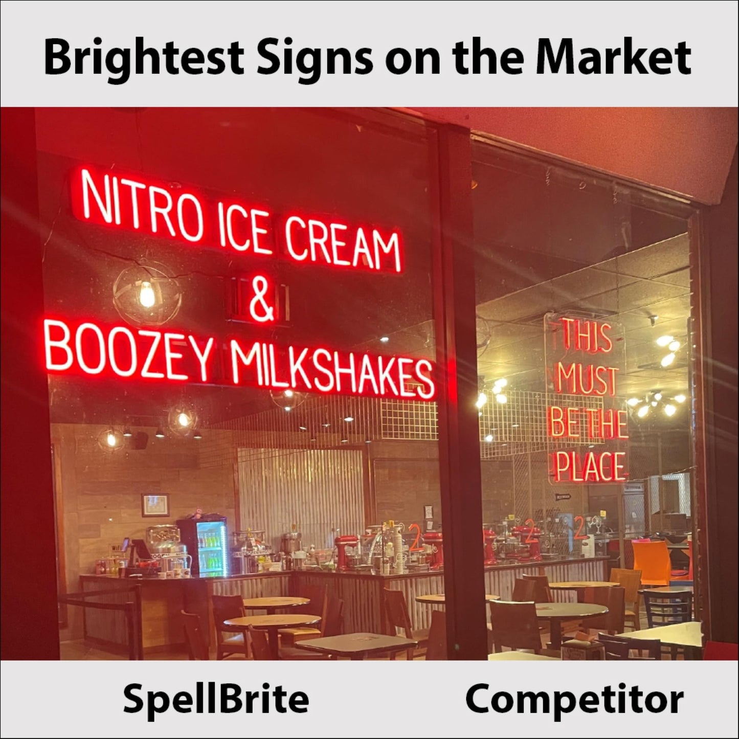 SpellBrite DRIVE THRU OPEN Sign for Business | Open Signage with Neon Look, Red LED Light Source | 18.0" x 23.8"