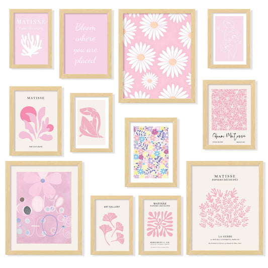 97 Decor Pink Wall Decor Aesthetic Pictures - Matisse Wall Art Pink Posters for Room Aesthetic, Abstract Danish Pastel Prins, Light Pink Dorm Wall Decor for College Girls Bedroom (8x10 Unframed)
