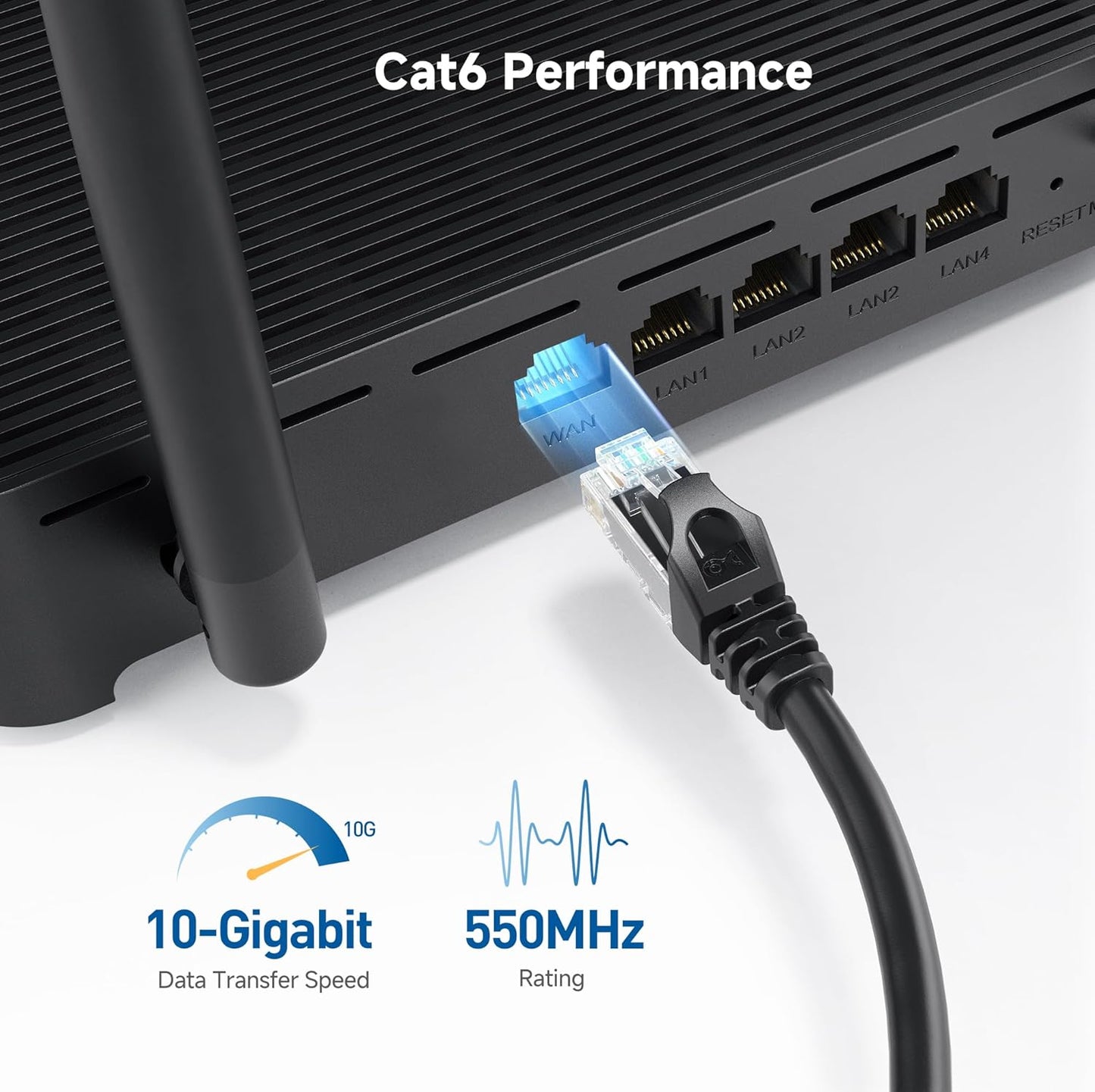 10Gbps 5-Pack 6 14ft, 6 Cat6 Cable Matters Snagless Cat Ethernet Cable - Cat Cable, Cord, Ethernet Cord, Black