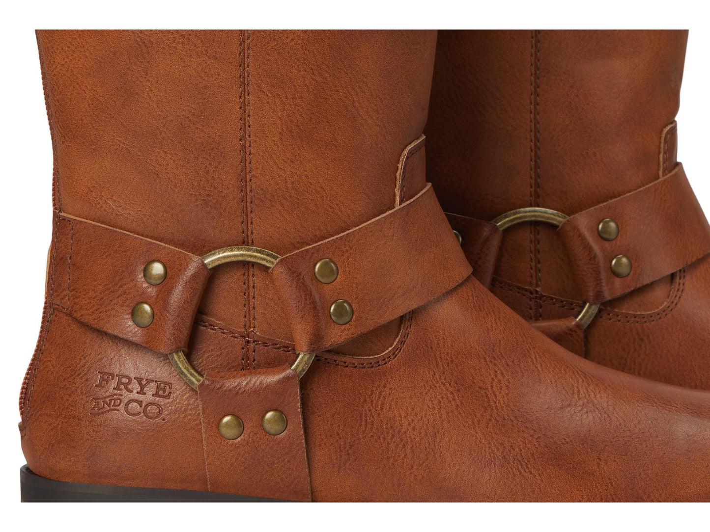 FRYE AND CO. Womens Kellie Harness Wide Calf Cognac 6.5 Medium