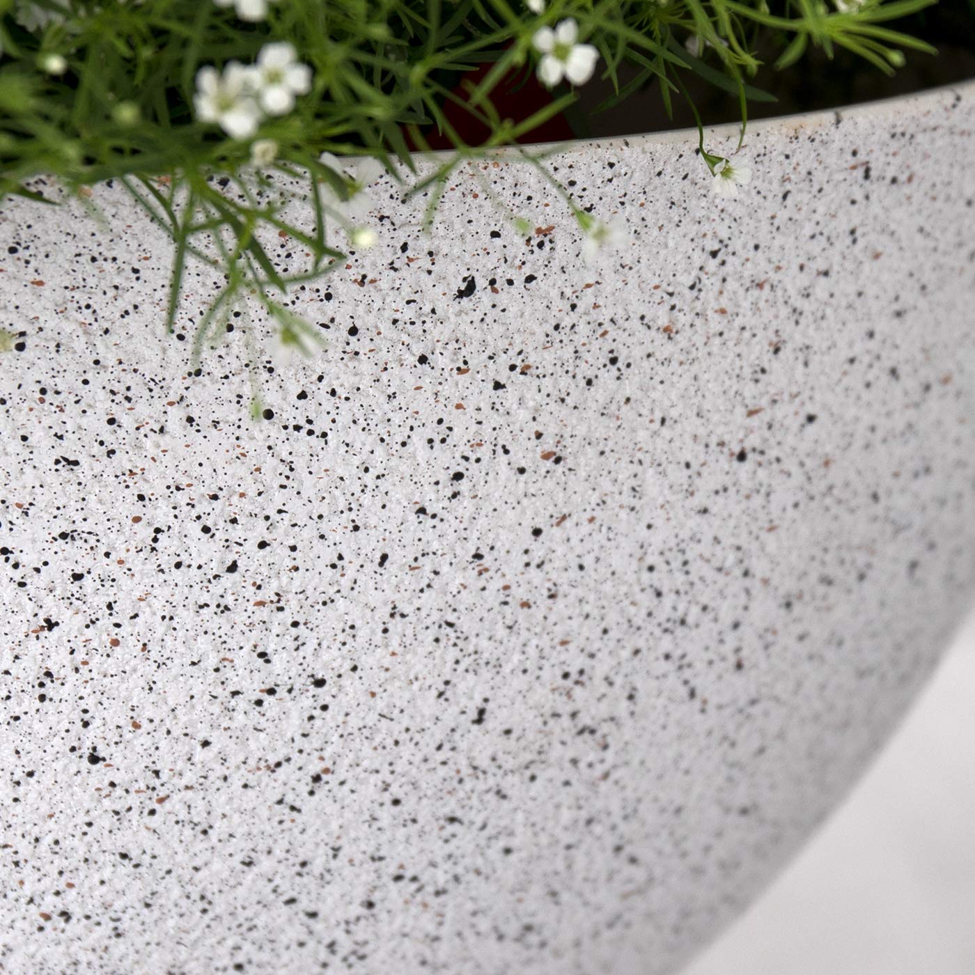 LA JOLIE MUSE Large Hanging Planters for Outdoor Plants - 13 Inch Hanging Flower Pots Set of 2, Speckled White
