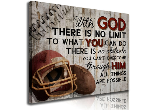 Football Sports Wall Art Stuff Religious Football Canvas Vintage Art Prints Sport Poster Inspirational Quotes Rugby Paintings Motivational Pictures For Boys Room Bedroom Gym Wall Decor Framed