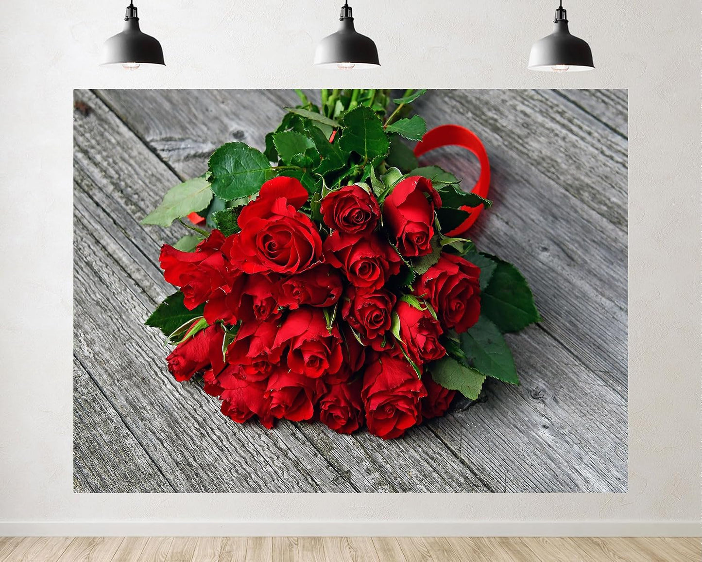 TryKid 7x5ft Romantic Red Rose Bouquet Backdrop Fresh Flower Gift Photography Background Valentine Day Wedding Party