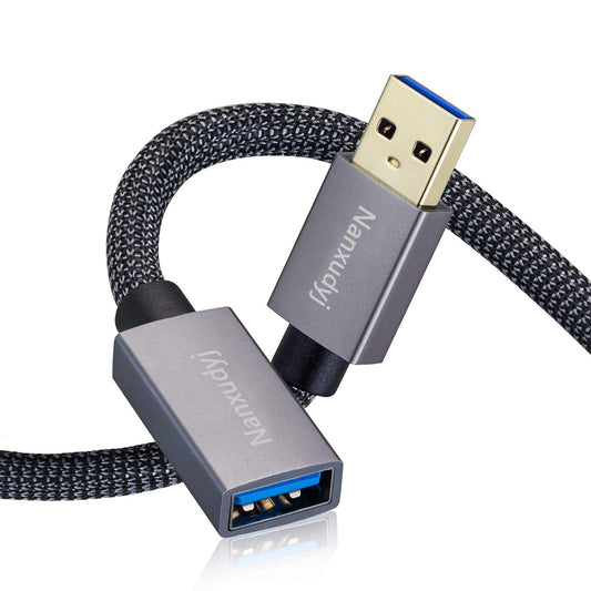 Nanxudyj 3.0 1ft/0.3m, 5Gbps USB Extension Cable USB Extender Cable Type A Male to Female Data Transfer Cord