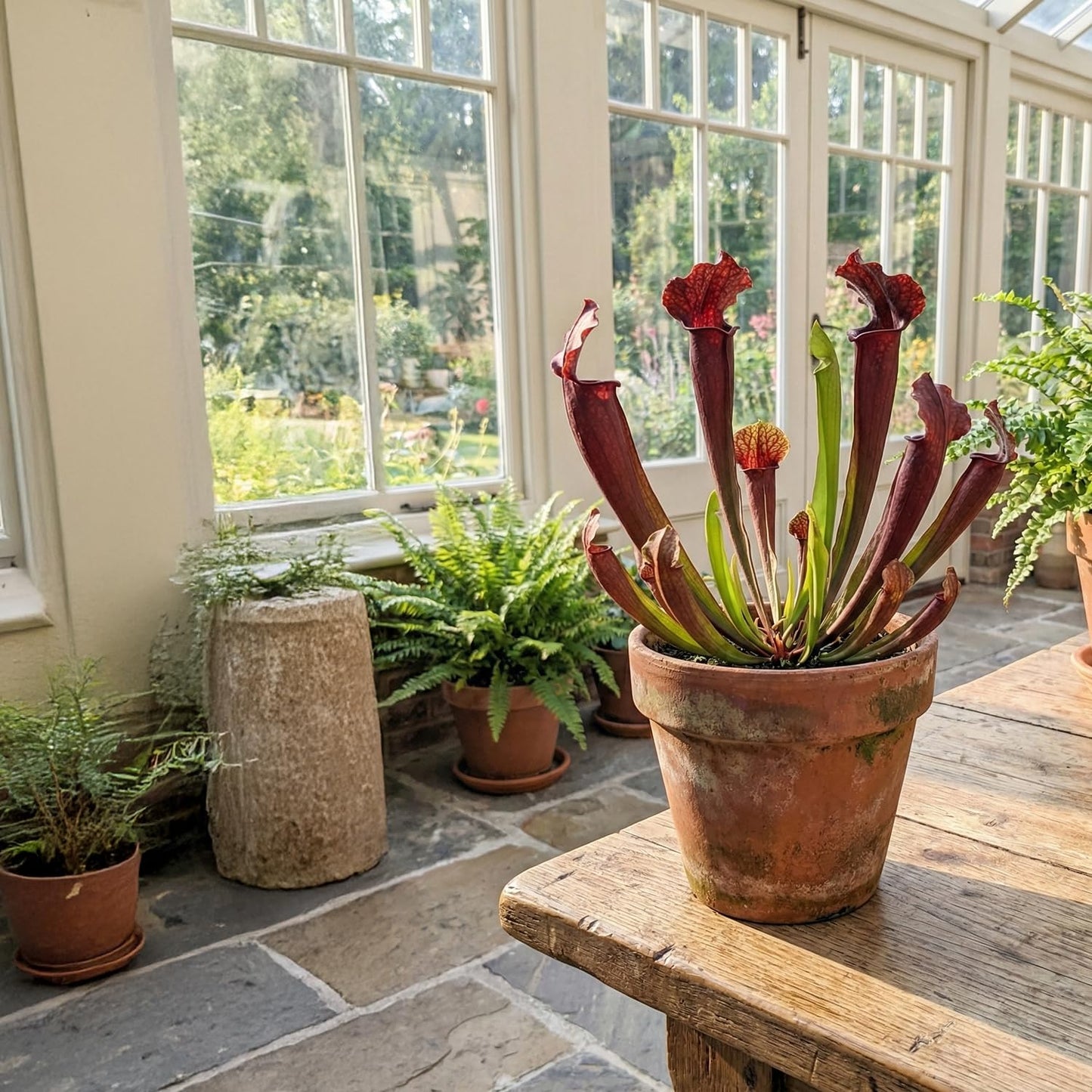 ragnaroc Sarracenia Purpurea SSP. Venosa 2-4" (Purple Pitcher Plant) 8ct – Live Plant for Indoor Outdoor Use, Carnivorous Plants – Live Arrival Guaranteed
