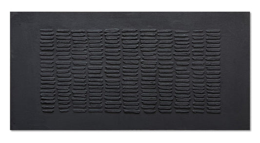 NANKAI Art Hand-Painted Black Thick Texture Abstract Art Oil Painting Contemporary Minimalist Style Art Living Room Office Corridor Wall Decoration Oil Painting 24x48 inches