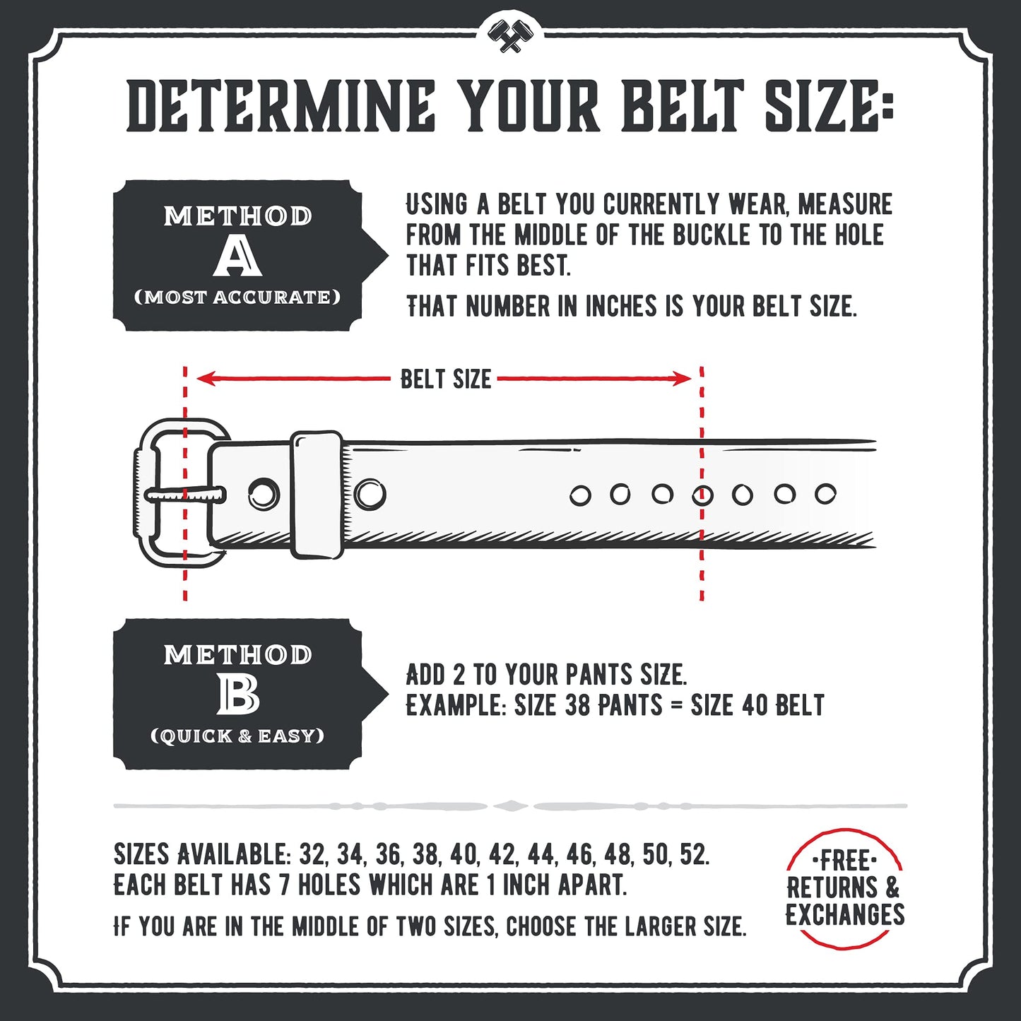 No Buckle Belt | Made in USA Mens Cowboy Belt | 1 1/2" Leather Belt Strap with Snaps | Classic Black 34