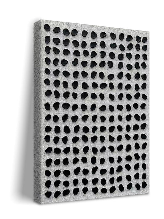 NANKAI Art Hand-painted Black and white three-dimensional texture abstract oil painting, 45x30 inches. Contemporary minimalist art wall decoration painting for home