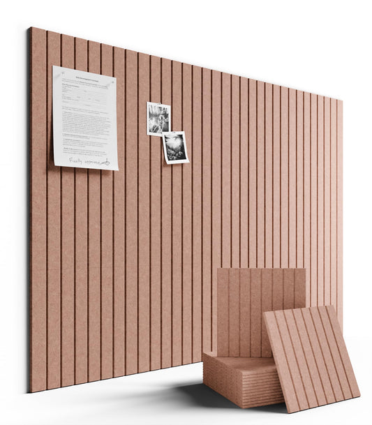 Large Felt Bulletin Board 48" x 36" Cork Board Alternative-12 Pack with 70 Safe Removable Adhesive Tabs, Felt Boards for Walls Bulletin Boards for Home Office Classroom Pin Board-Terracotta