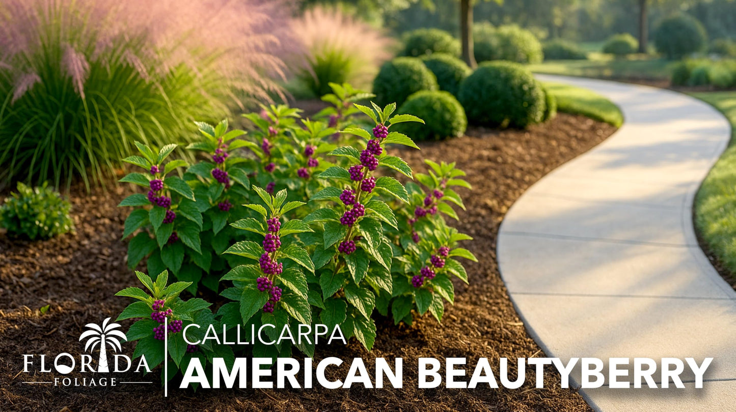 Beautyberry | 1 Live 4 Inch Plant | Callicarpa Americana, Fast-Growing Shrub, Vibrant Purple Berries, Attracts Birds, Ornamental Foliage, Low Maintenance, Perfect for Gardens