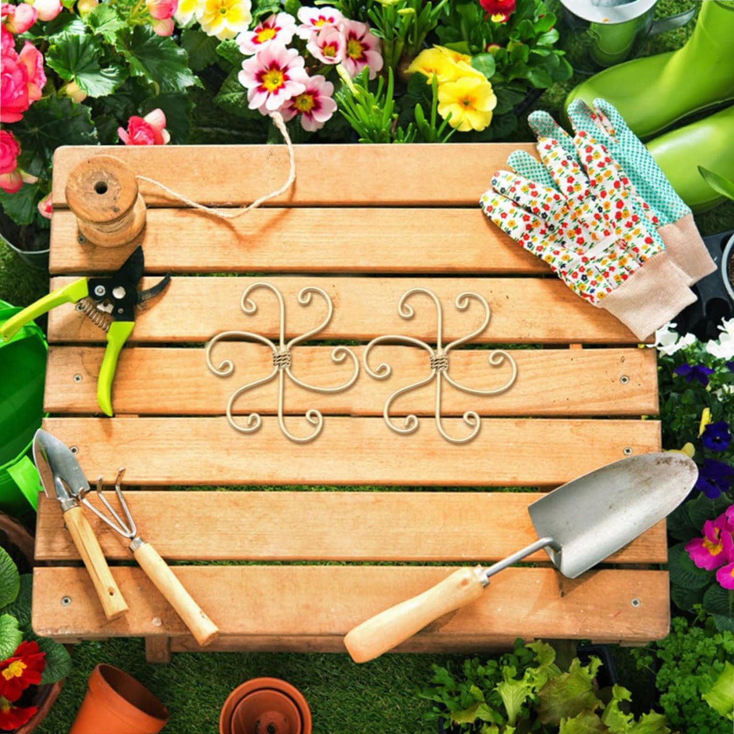 5 Pcs Plant Stem Support, Iron Monstera Plant Support, Durable Hook Stem Supports for Healthy Growth, Bamboo Clamp Set for Leaf Stabilization and Support, Ideal Present for Plant Lovers (5.5IN*5.5IN)