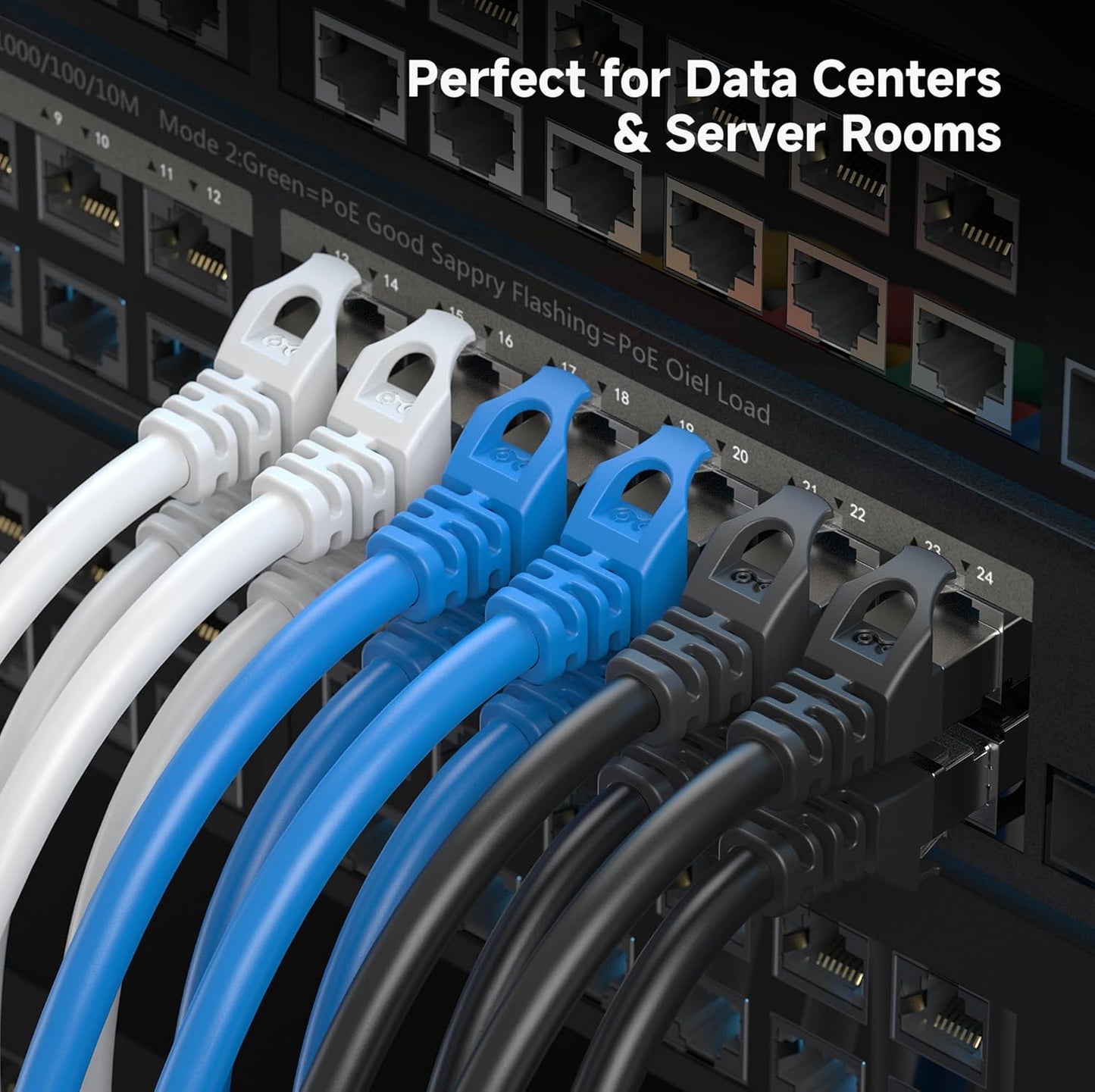 10Gbps 5-Pack 6A 3ft, 6A Cat6A Cable Matters Snagless Short Shielded Cat Ethernet Cable - Cat Cable, Cord, Ethernet