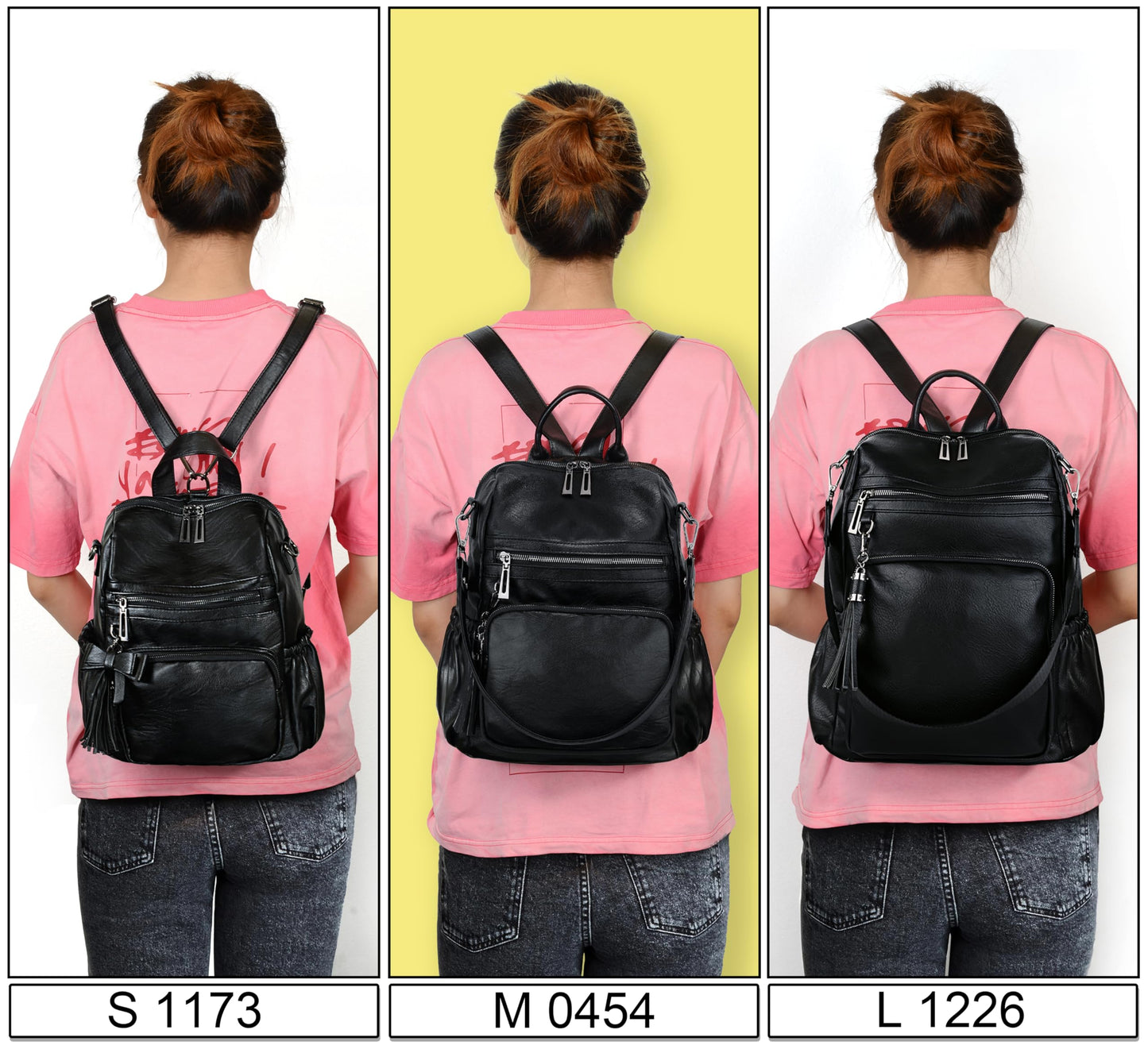 UTO Women Backpack Purse Nylon Fabric Ladies Fashion Designer Rucksack Convertible Travel Shoulder Bag with Tassel Grey