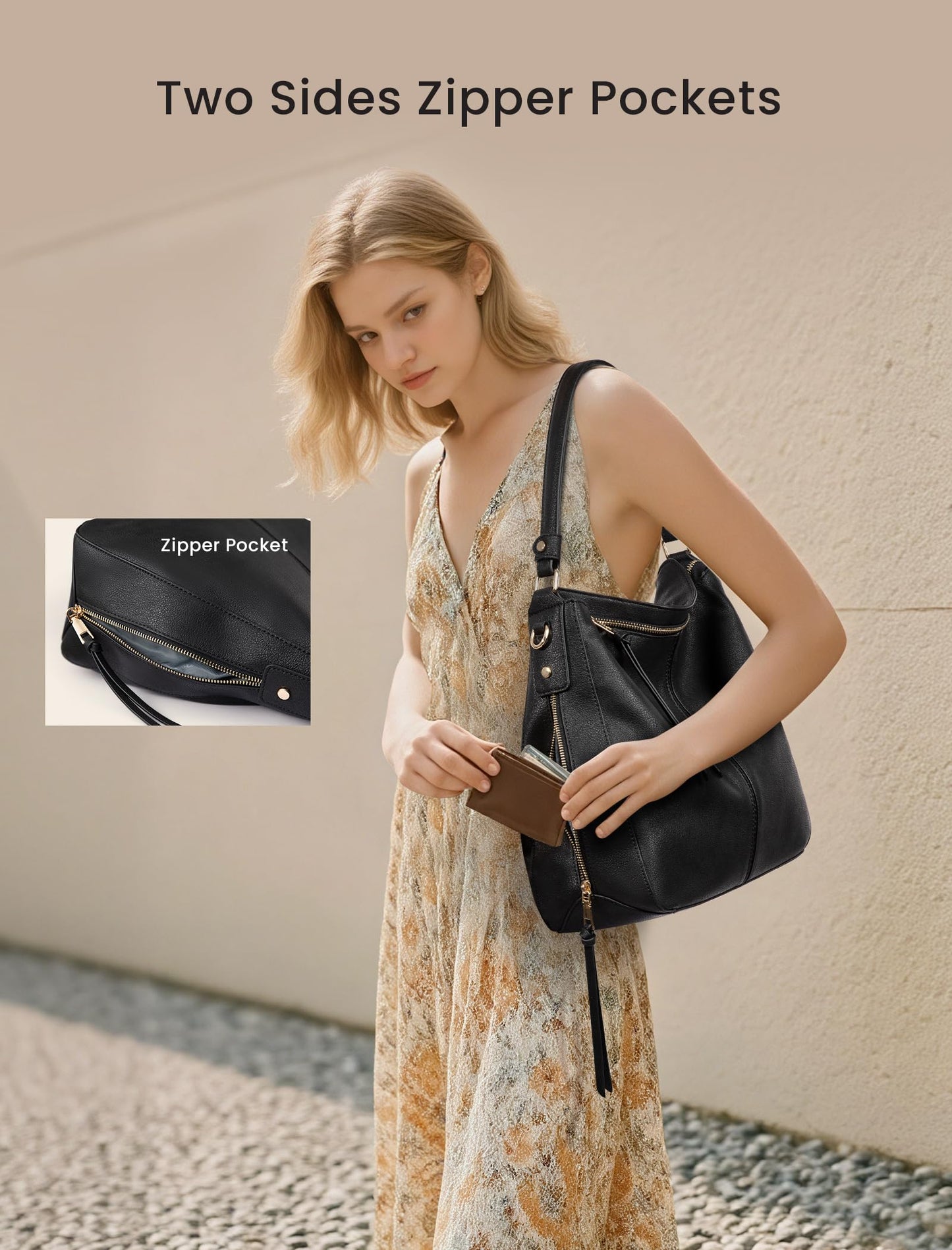 Handbags for Women Large Designer Ladies Hobo bag Bucket Purse Faux Leather