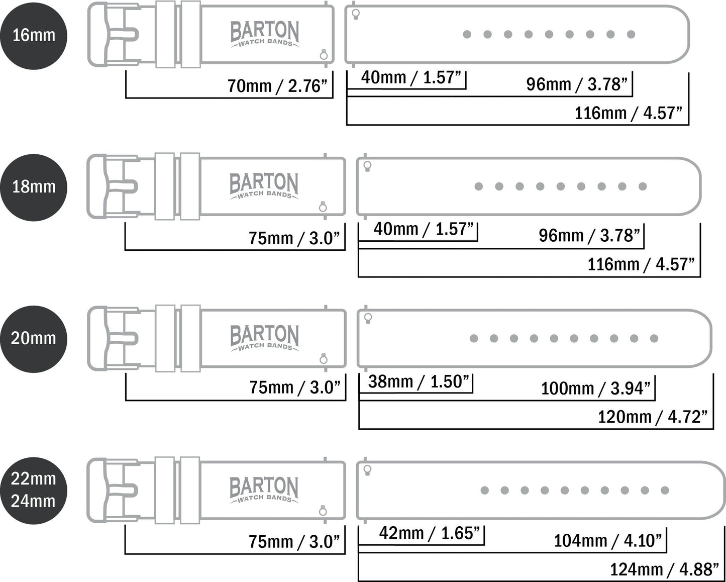BARTON WATCH BANDS 18mm Weathered Brown Quick Release Leather Black Buckle Watch Band Strap