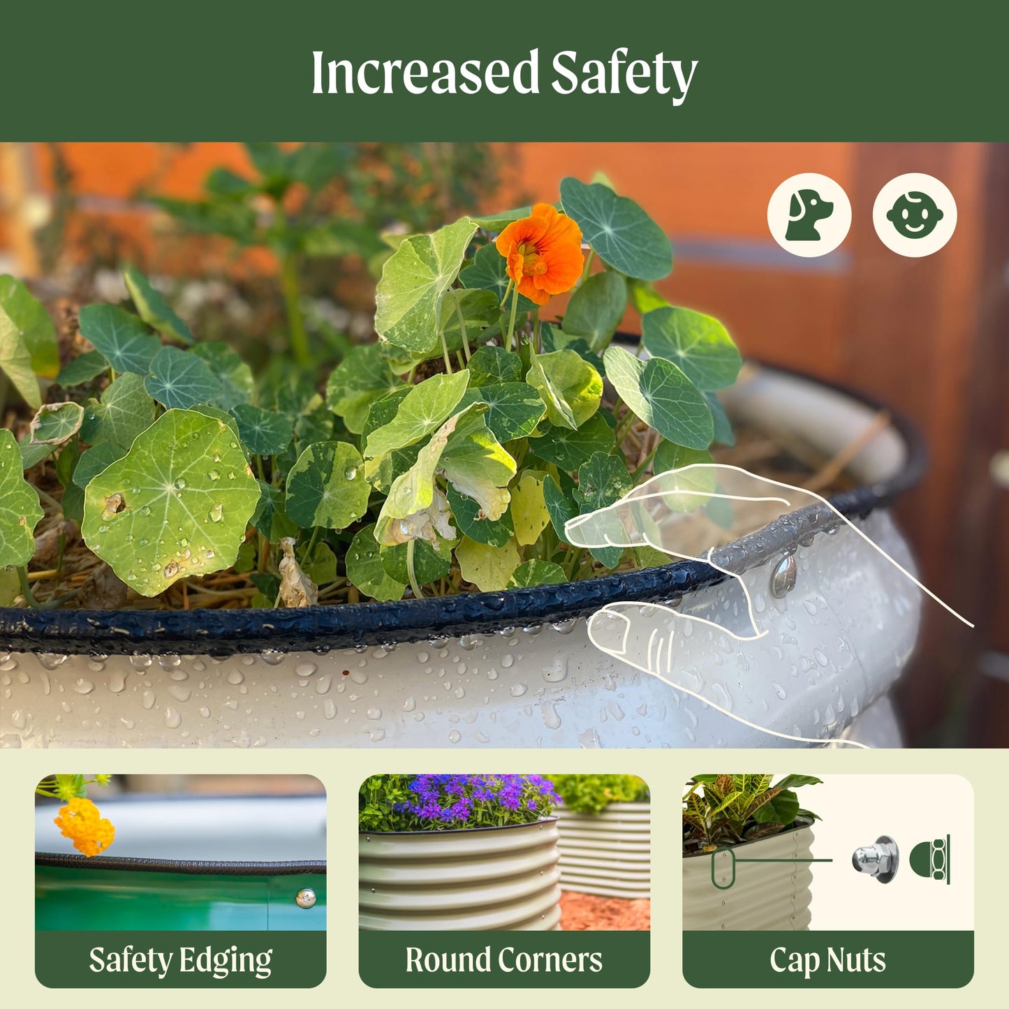 Vego garden Raised Garden Bed Kit, 17" Tall 10 in 1 Jumbo Modular Metal Planter Box for Vegetables, Flowers, Herbs, Terra Cotta