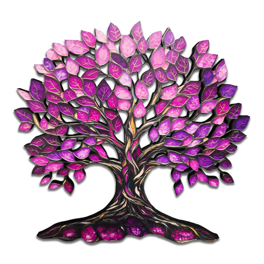 Tree of Life Wall Art Decor – 10mm Laser Cut Wood – Multiple UV Printed Color Options – Easy No-Damage Hanging with Special "No-Trace" Double-Sided Tape – Modern Home Decor