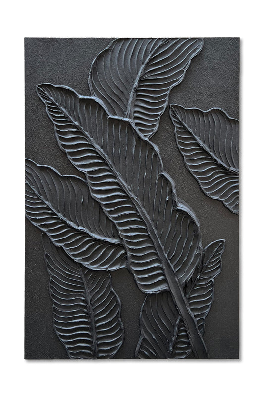 NANKAI Art Hand-Painted Black Thick Textured Art Oil Painting 36x24 inch Contemporary Abstract Art Painter's Living Room Corridor Wall Decoration