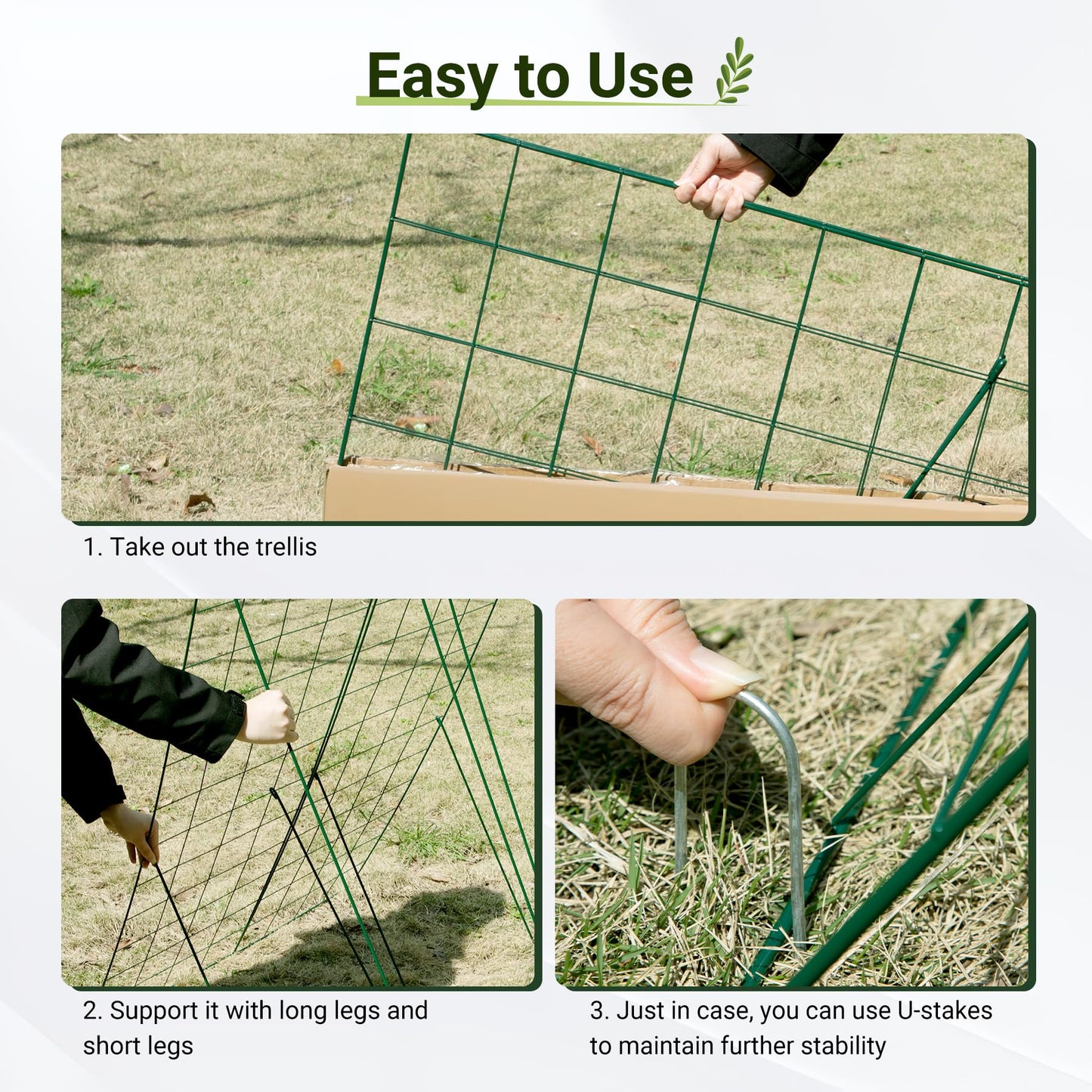 Toriexon Cucumber Trellis for Garden - 2 Pack, 48" L x 24" W Garden Trellis for Climbing Plants Outdoor with Support Structures, A Frame Trellis for Climbing Vegetables Peas, Vine, Bean