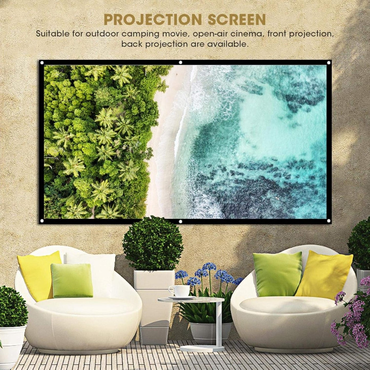VBESTLIFE 40 INCH 40inch 16:9 40in Projection Screen, Note The Size, Projection Curtain Screen, Projection Screen