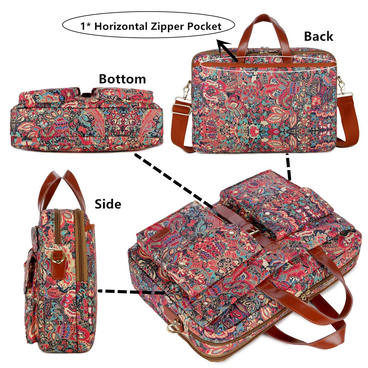Baosha Multicoloured 17inch Laptop Computer Bag Messenger Bag Briefcase for Women BC-07 (HS)
