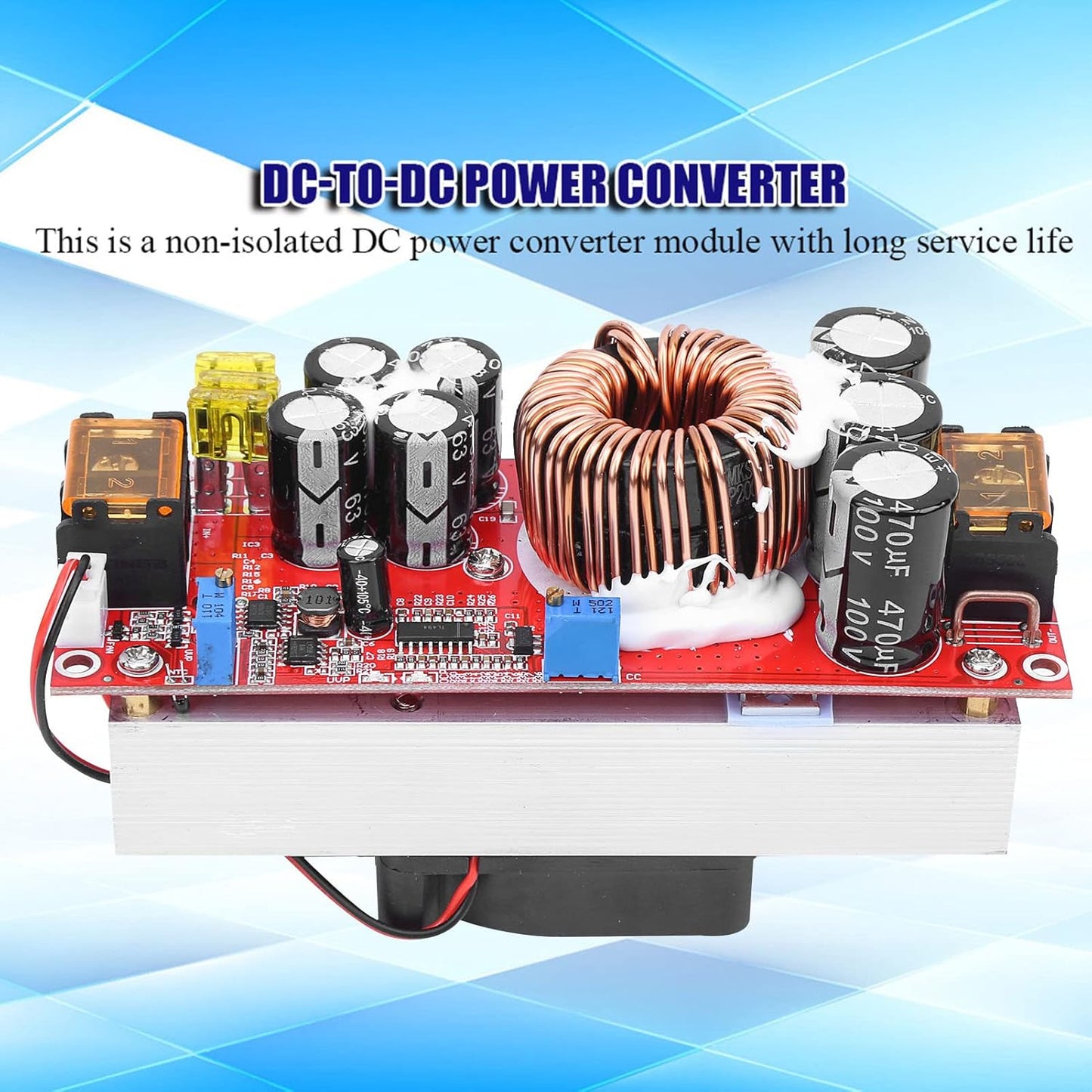 TIKATARER 1500W 10 60V 12 97V DC DC Boost Converter, to Step Up Power Module, with Smart Temperature Control Fan