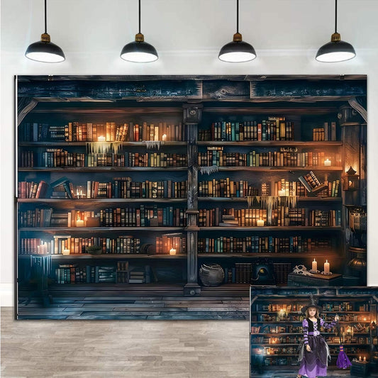 MQCGLJ 7x5ft Vintage Bookshelf Photography Background Magic Bookcase Decorations Photo Backdrop Old Books On Vintage