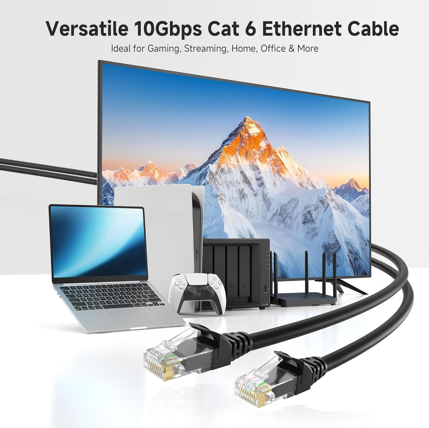 10Gbps 6 3ft, 6 Cat6 Cable Matters Snagless Short Cat Ethernet Cable - Cat Cable, Cord, Ethernet Cord, Black