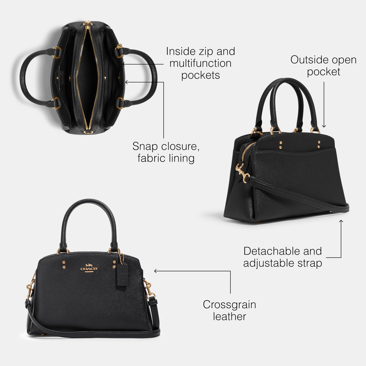 COACH Mini Lillie Carryall, Black