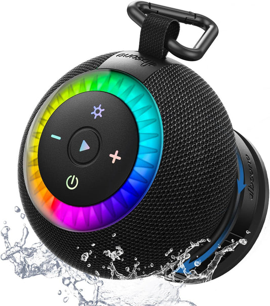 dbsono 360 IPX7 Shower Speaker Bluetooth Waterproof Portable: Surround Sound, Suction Cup Removable with Vacuum Exhaust