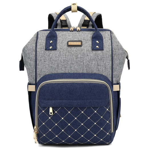Diaper Bag Backpack, Diaper Bags for Baby Girls Boys, Baby Bags for Moms Dads, Nappy Changing Bag with Insulated Pockets,Multi-functional Waterproof Backpack with Stroller straps- Light Grey Blue