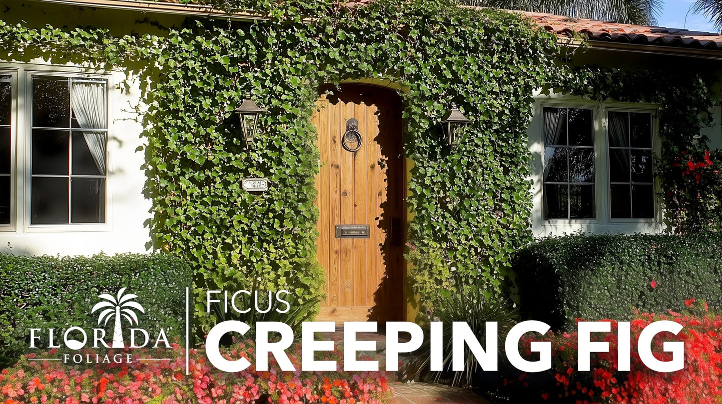 Creeping Fig Vine | 50 Live Plants | Ficus Pumila | Fast-Growing Ground Cover | Evergreen Climbing Vine for Walls & Trellises