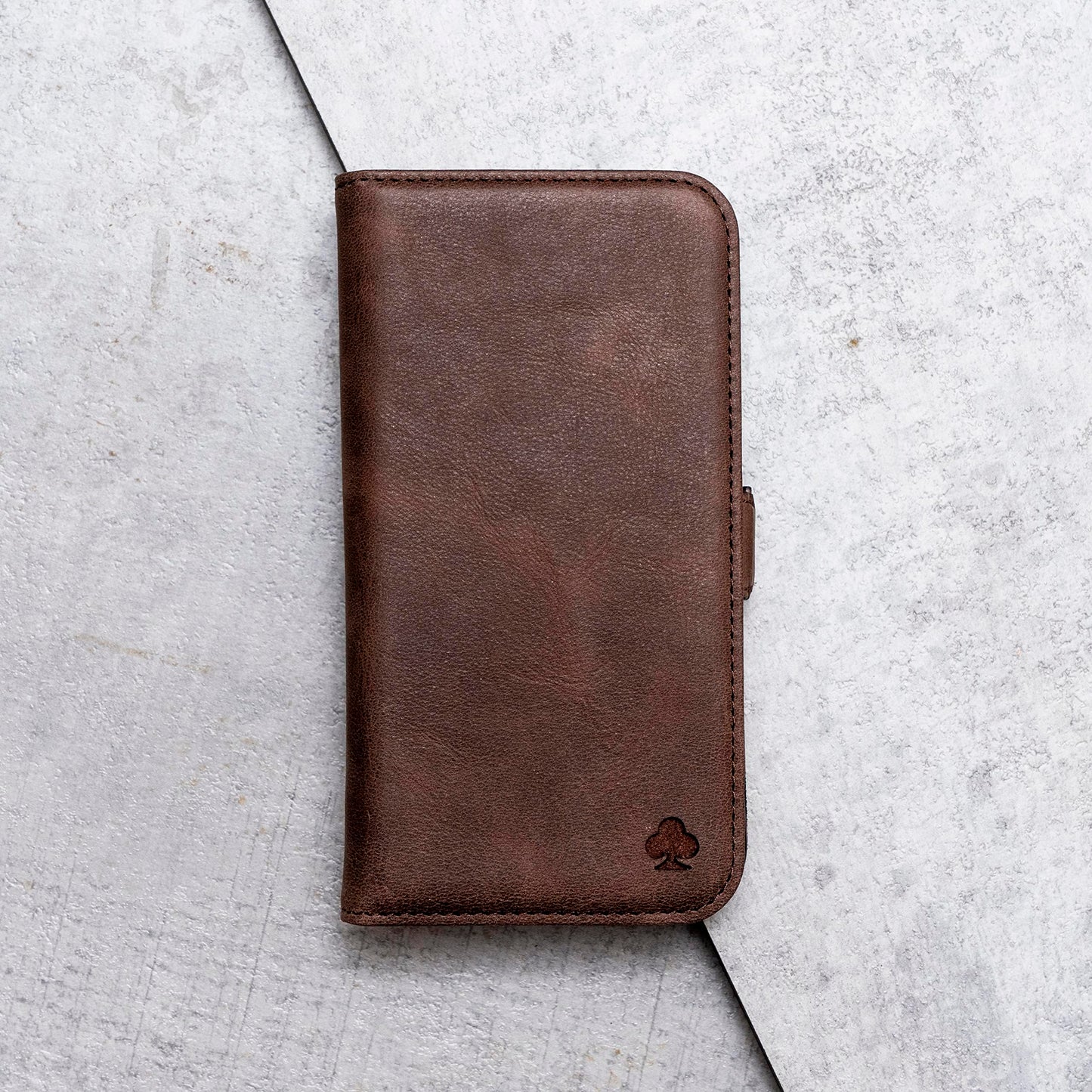 Porter Riley - Leather Case for Samsung Galaxy S23. Premium Genuine Leather Stand Case/Wallet/Cover (Chocolate Brown)