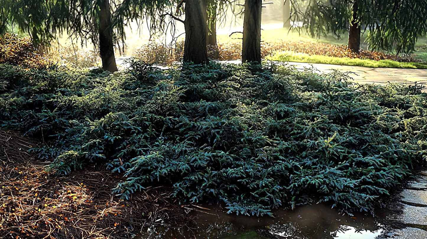 Blue Rug Juniper Wiltonii | 3 Extra Large Trade 3 Gallon Plants | Juniperus Horizontalis | Creeping Ground Cover, Low Maintenance, Drought Tolerant, Evergreen Foliage, Fast Growing Erosion Control