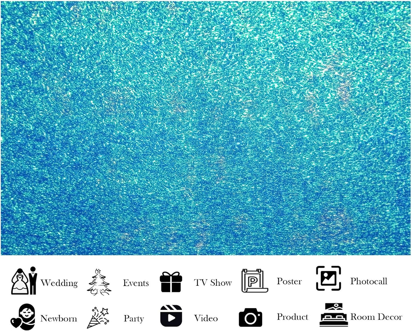 LidyMini 7x7ft Fabric Sparkling Blue Water Backdrop Glistening Ripple Texture Background Minimalist Nature Shooting