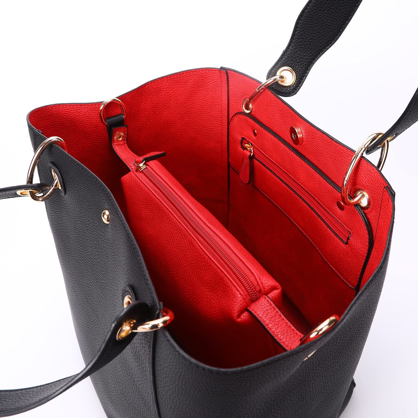 sqlp Large Work Tote Bag for Women Designer Purses and Handbags Big Bucket bags Ladies Travel Crossbody Purse Black