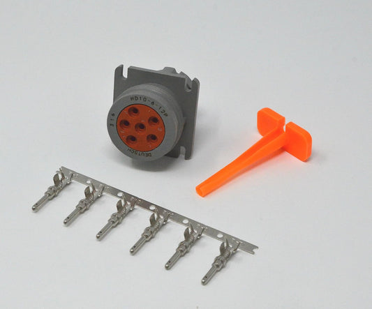 Deutsch HDP10 6-pin 10-12 Male Diagnostic Connector kit, AWG Stamped Contacts