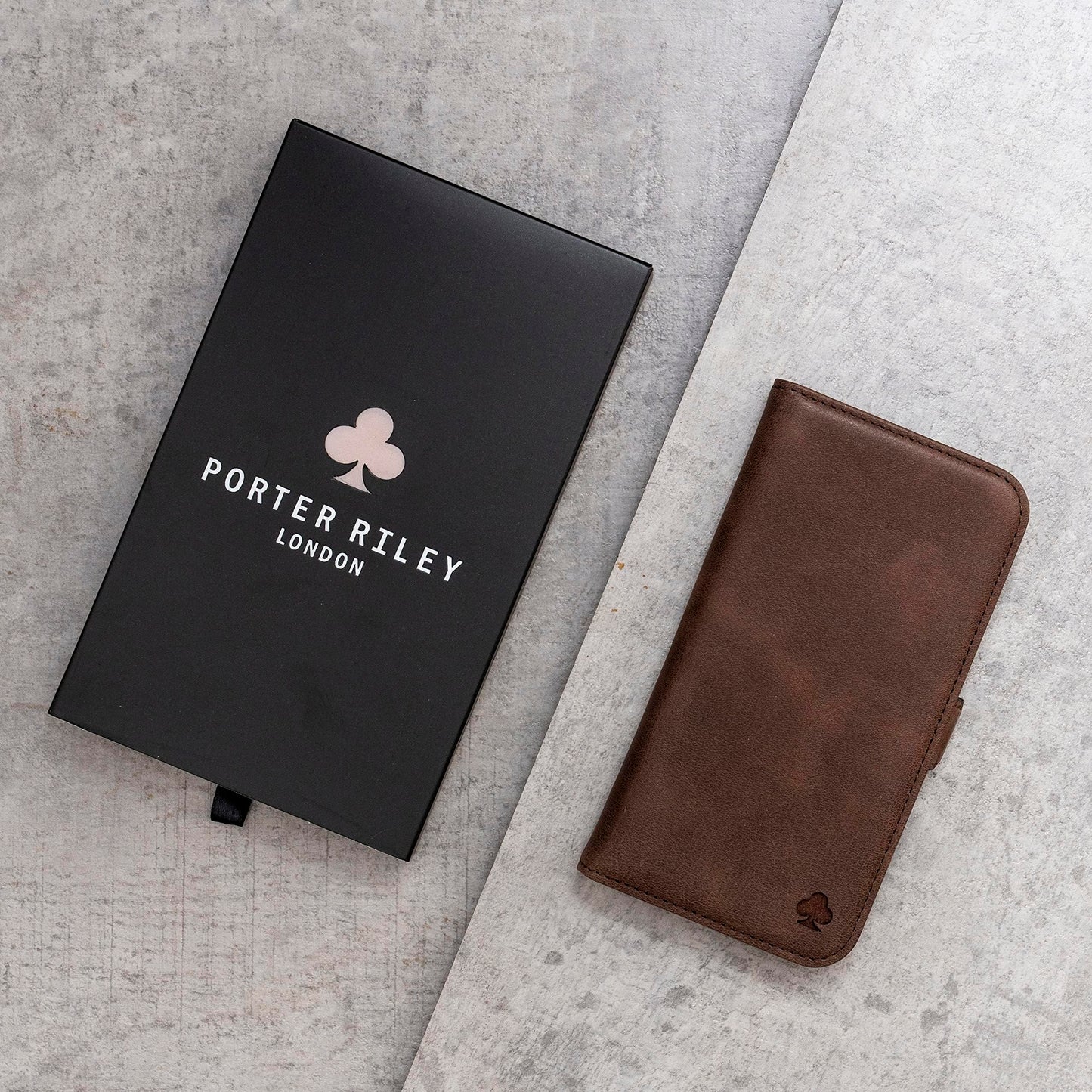 Porter Riley - Leather Case Compatible with Samsung Galaxy S26. Premium Genuine Leather Stand Case/Wallet/Cover (Chocolate Brown)