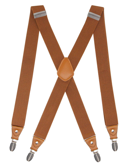 Doloise Adjustable Elastic X Back Style Suspenders for Men's and Women's With Strong Metal Clips (Coffe-01)